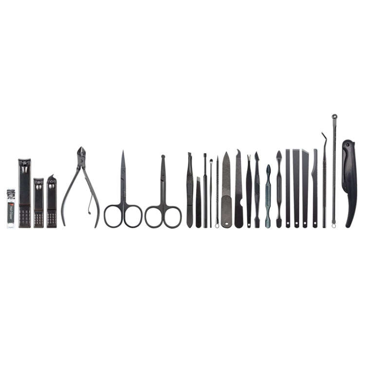 25 PCS / Set Nail Clippers Home Pedicure And Nail Care Tools, Color Classification: Black Red