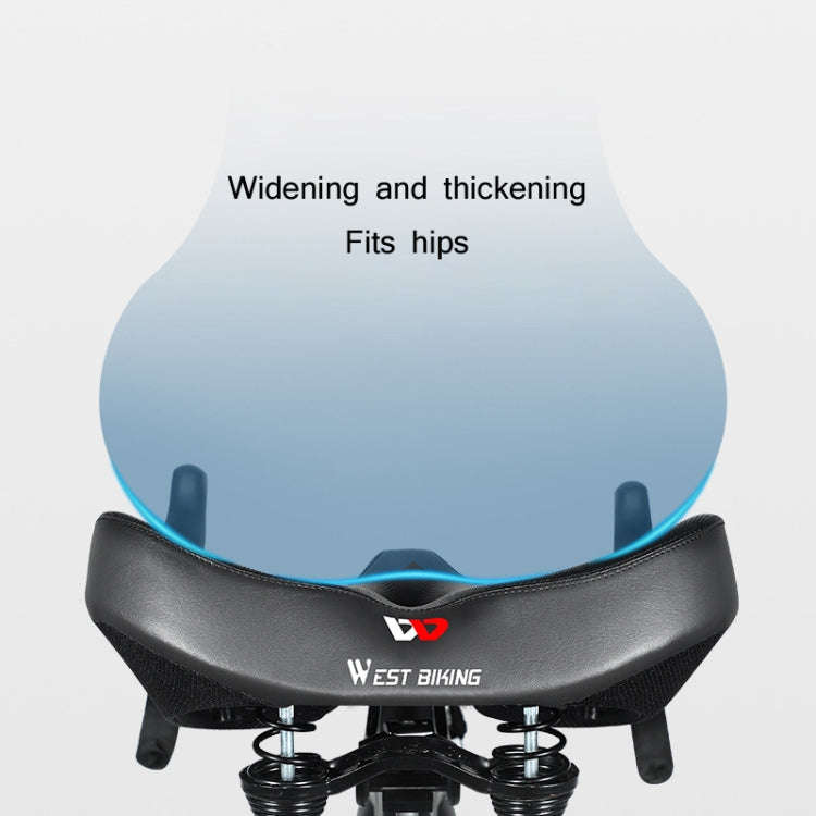WEST BIKING Bicycle Riding Big Butt Comfortable Saddle(Black Groove)