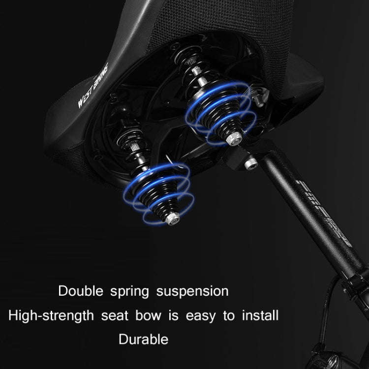 WEST BIKING Bicycle Riding Big Butt Comfortable Saddle(Black Hollow Windshield)