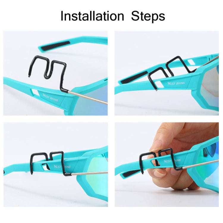 WEST BIKING Bicycle Riding Glasses Mini Rearview Mirror Multi-Angle Adjustable Flat Mirror(Black)