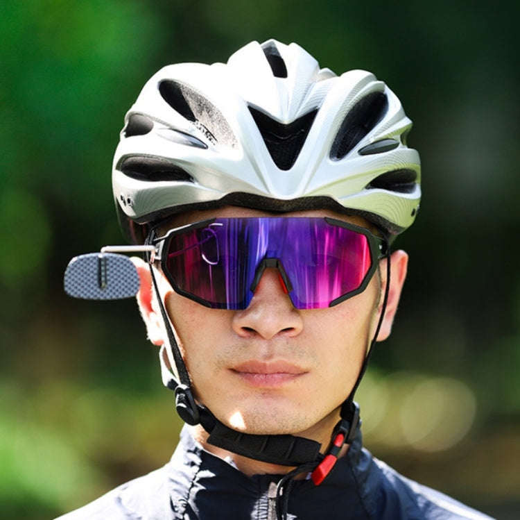 WEST BIKING Bicycle Riding Glasses Mini Rearview Mirror Multi-Angle Adjustable Flat Mirror(Black)