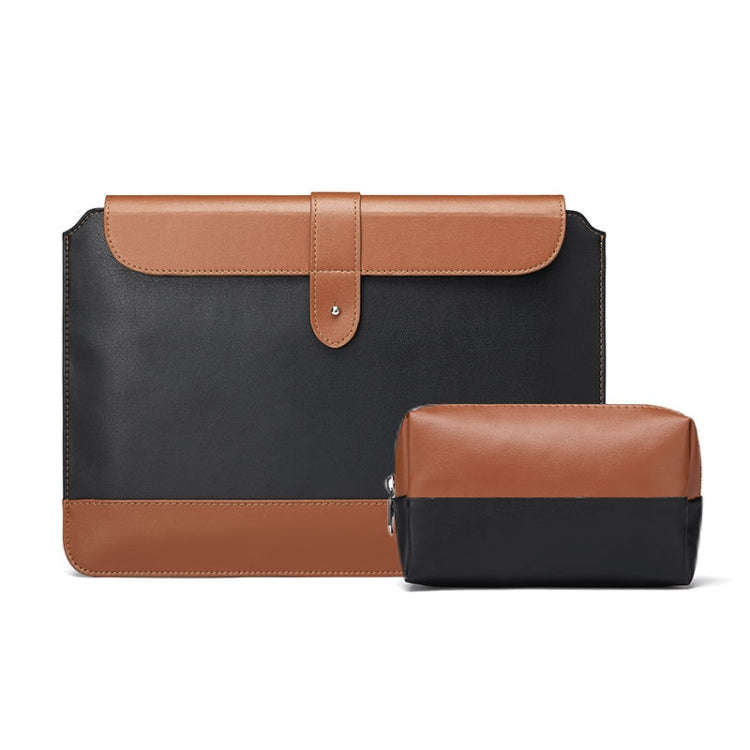 Horizontal Microfiber Color Matching Notebook Liner Bag, Style: Liner Bag+Power Bag(Black + Brown...