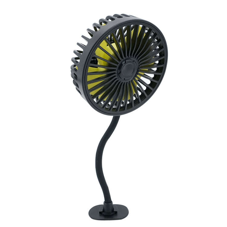 F408 Car Silicone Hose Fan Multi-Angle Adjustment USB Fan(Black)