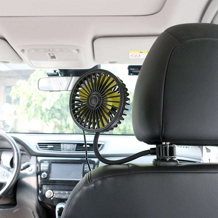F408 Car Silicone Hose Fan Multi-Angle Adjustment USB Fan(Black)