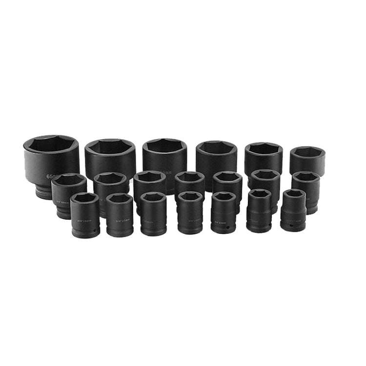 26 PCS / Set Hexagonal Heavy-Duty Socket Auto Repair Socket Wrench(Black Hexagonal)