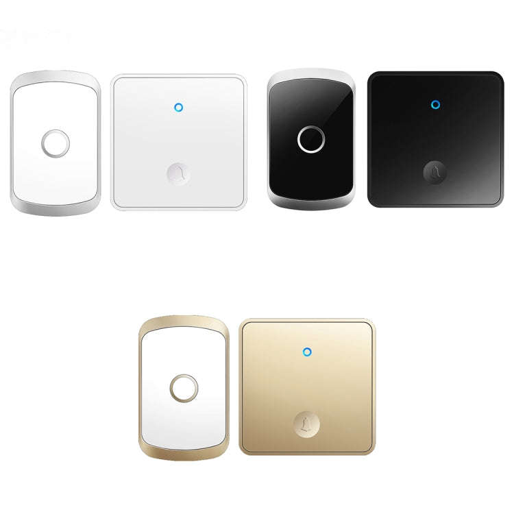 CACAZI FA50 1 For 1 Push-button Self-generating Wireless Doorbell, Plug:EU Plug(White)