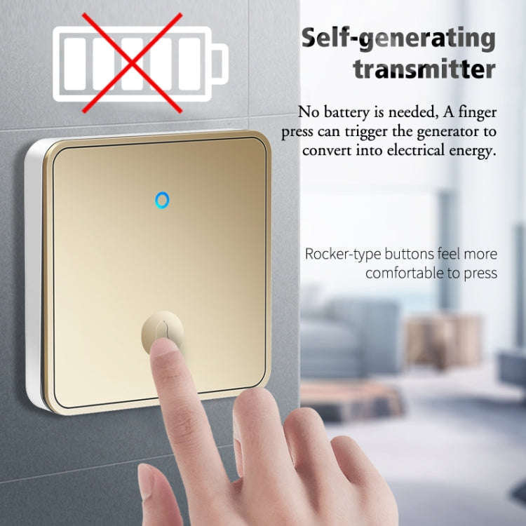 CACAZI FA50 1 For 1 Push-button Self-generating Wireless Doorbell, Plug:EU Plug(White)