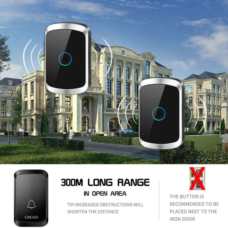 CACAZI A50 1 For 1 Wireless Music Doorbell without Battery, Plug:US Plug(White)