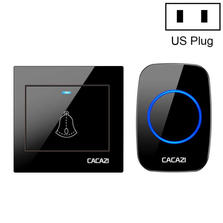 CACAZI H10 1 For 1 Wireless Smart Doorbell without Battery, Plug:US Plug(Black)