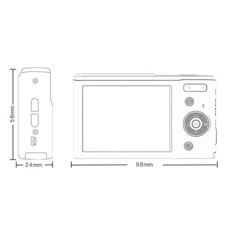 DC303A 2.8-Inch 4K 16X Zoom HD Digital Camera Mini Children Photography Camera EU Plug(Black)