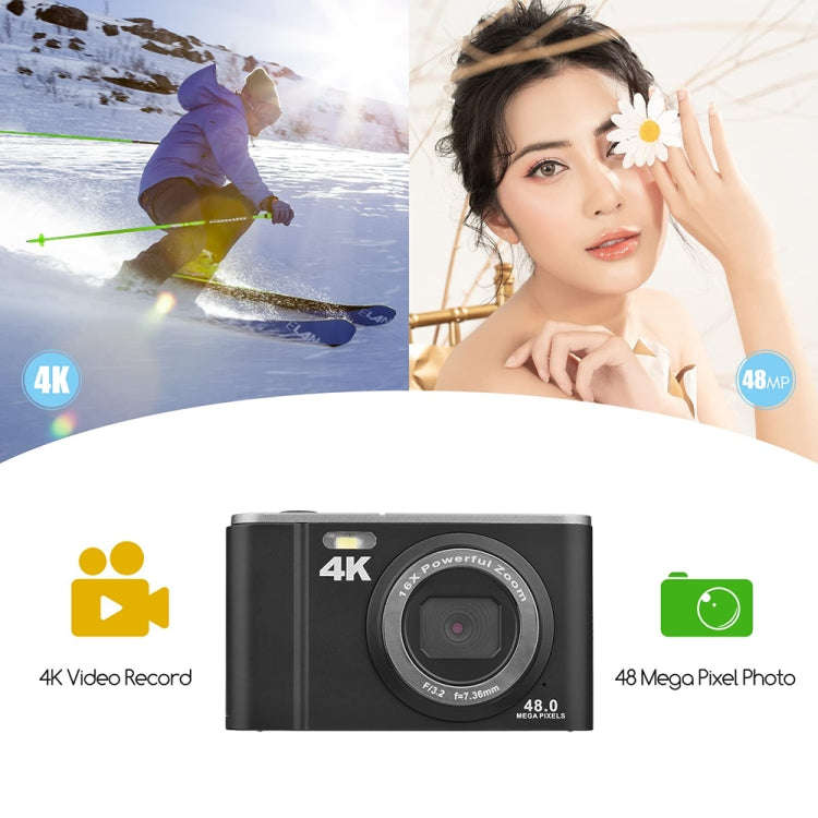 DC303A 2.8-Inch 4K 16X Zoom HD Digital Camera Mini Children Photography Camera UK Plug(Purple Blue)