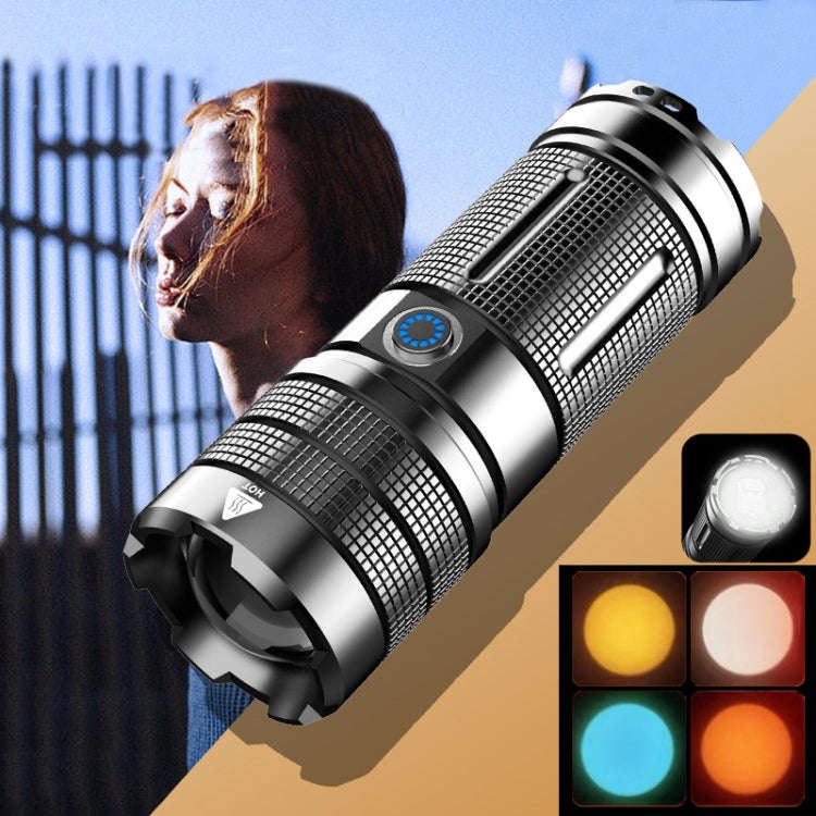 X3 RGB Atmosphere Zoom 4-Color Photography Fill-In Flashlight(White-Ice Blue-Yellow-Gold Yellow)