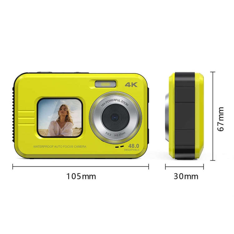 WDC901 3.5m Waterproof 48MP HD Dual Screen Outdoor Sports Digital Camera EU Plug(Blue)