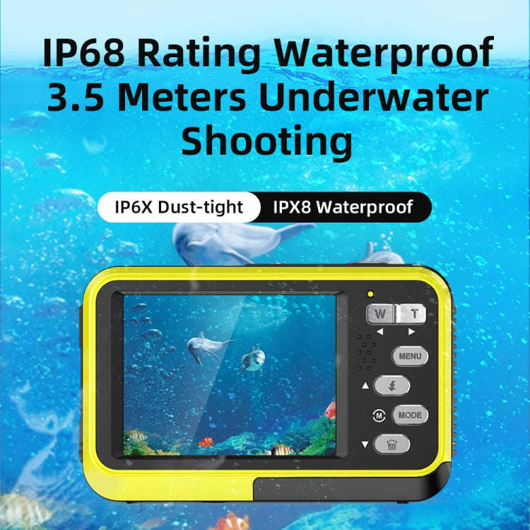 WDC901 3.5m Waterproof 48MP HD Dual Screen Outdoor Sports Digital Camera EU Plug(Blue)