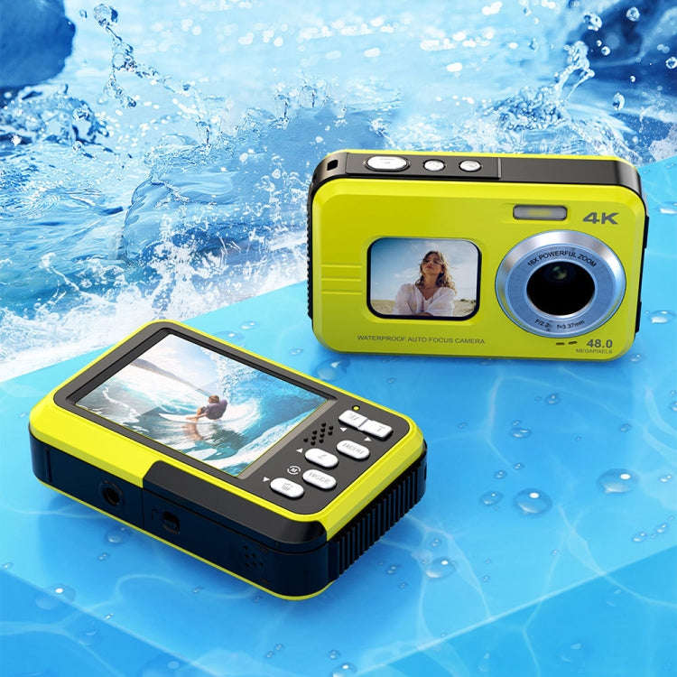 WDC901 3.5m Waterproof 48MP HD Dual Screen Outdoor Sports Digital Camera EU Plug(Blue)