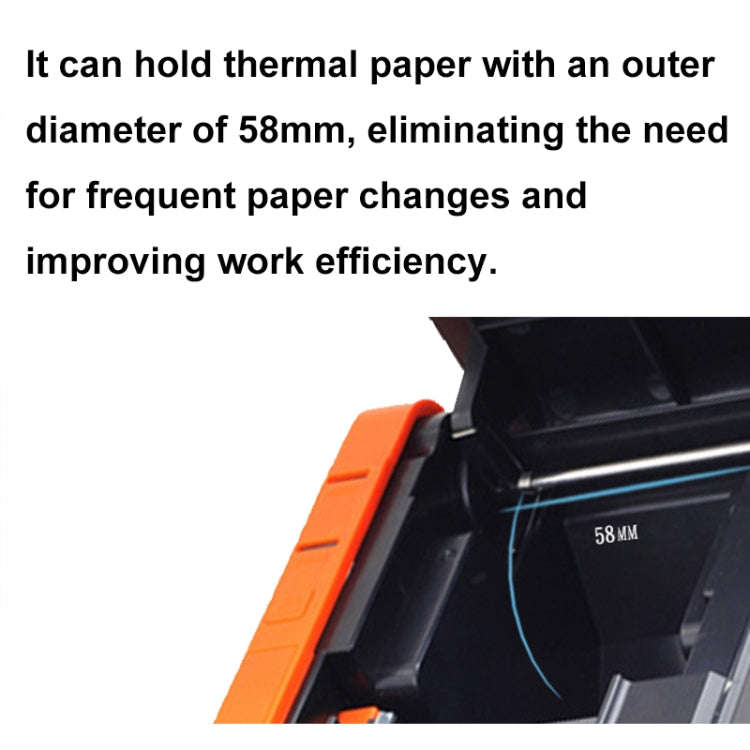 Xprinter XP-T58L 58mm Supermarket Cashier Receipt Thermal Printer, Spec: Parallel Port(UK Plug)