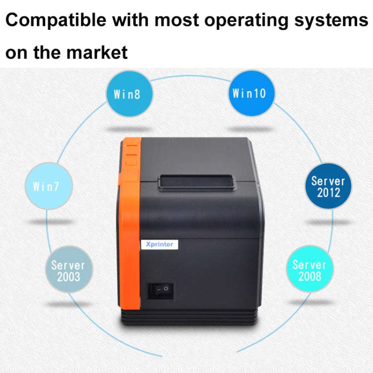 Xprinter XP-T58L 58mm Supermarket Cashier Receipt Thermal Printer, Spec: USB Port(UK Plug)