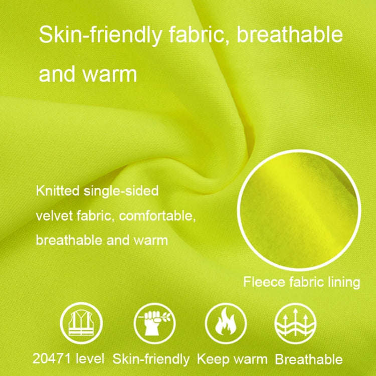 Reflective Hooded Zipper Sweatshirt Outdoor Sports Fleece Reflective Clothing, Size: XXL(Fluoresc...