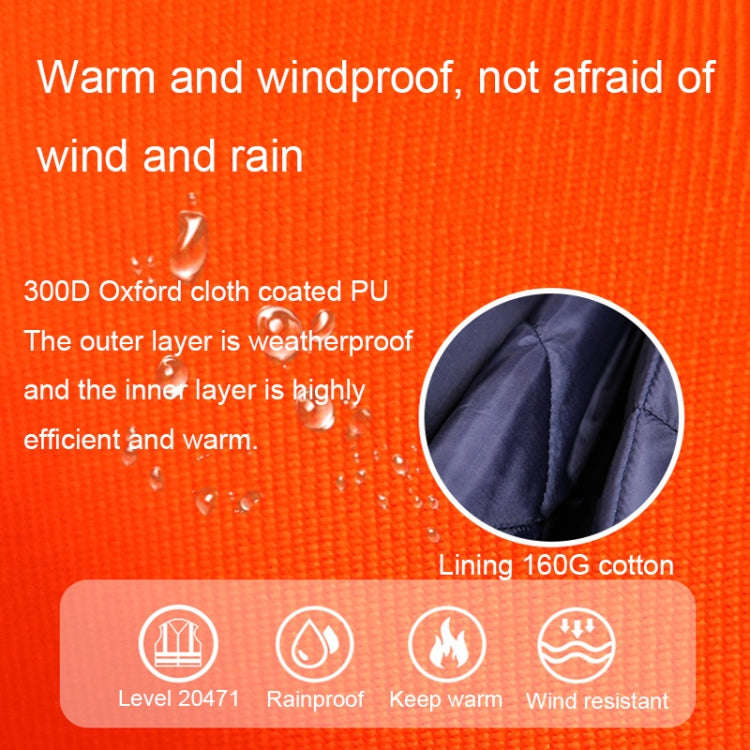 Winter Warm Waterproof Short Multi-pocket Reflective Cotton Jacket, Size: M(Yellow+Navy Blue)