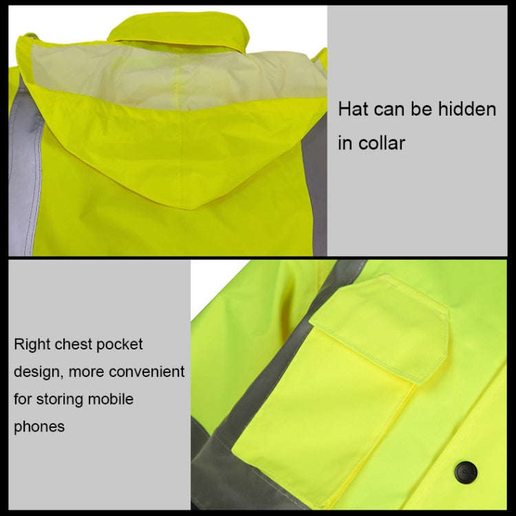 Winter Warm Waterproof Short Multi-pocket Reflective Cotton Jacket, Size: XL(Yellow+Navy Blue)