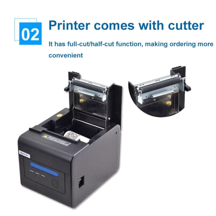 Xprinter XP-C300H 80mm Sound And Light Alarm Store Cashier Rreceipt Thermal Printer, Spec: USB+CO...
