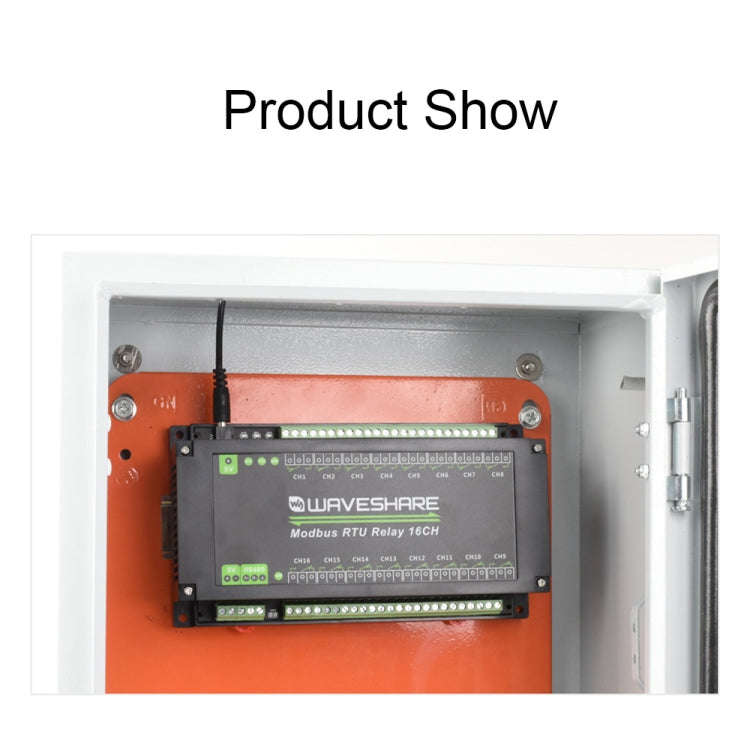Waveshare 24921 Modbus RTU 16-Ch Relay Module, RS485 Interface, With Multiple Isolation Protectio...