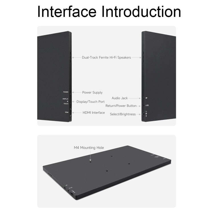 Waveshare 13.3 Inch 2K 2560×1440 HDMI/Type-C Display Interface AMOLED Touch Display(EU Plug)