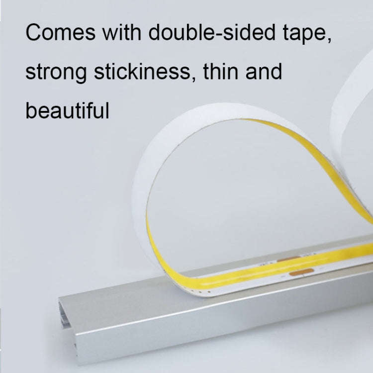 1m 24V 320 Beads 12W 8mm Wide COB Adhesive Decorative LED Light Strip, Style: Yellow(Color Monoch...
