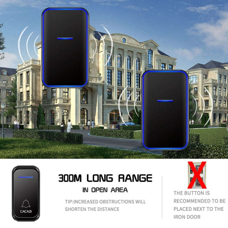 CACAZI Home Smart Digital Wireless Doorbell Remote Electronic Doorbell Elderly Pager, Style: EU P...
