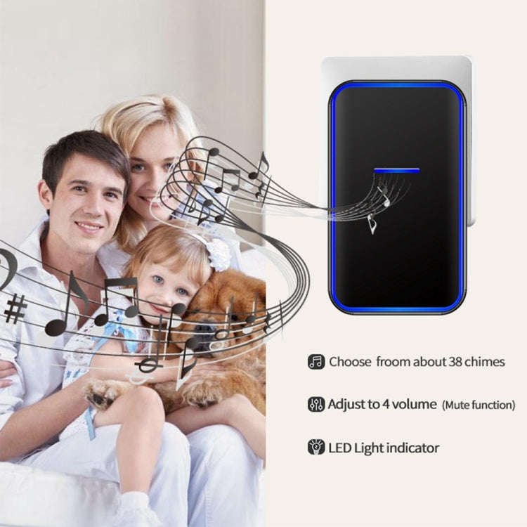CACAZI Home Smart Digital Wireless Doorbell Remote Electronic Doorbell Elderly Pager, Style: US P...