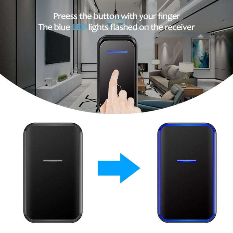 CACAZI Home Smart Digital Wireless Doorbell Remote Electronic Doorbell Elderly Pager, Style: EU P...