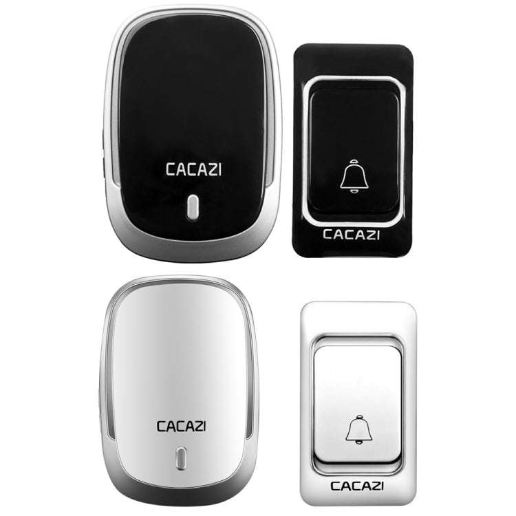 CACAZI Smart Waterproof Music Wireless Doorbell Multifunctional Pager, Style: EU Plug(Black)