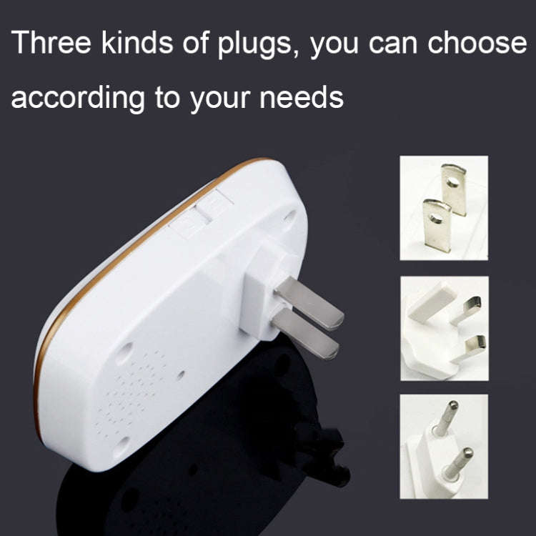 CACAZI Smart Waterproof Music Wireless Doorbell Multifunctional Pager, Style: UK Plug(Silver)