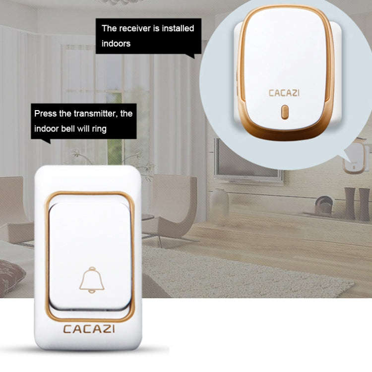 CACAZI Smart Waterproof Music Wireless Doorbell Multifunctional Pager, Style: EU Plug(Black)