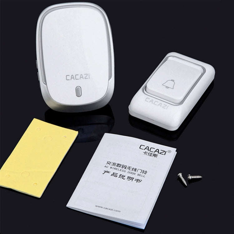 CACAZI Smart Waterproof Music Wireless Doorbell Multifunctional Pager, Style: EU Plug(Black)