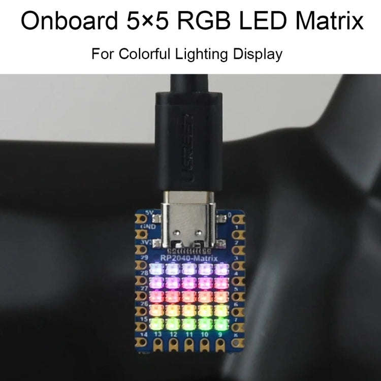 Waveshare 24594 5×5 RGB LED Matrix RP2040 Dual Core Processor Development Board