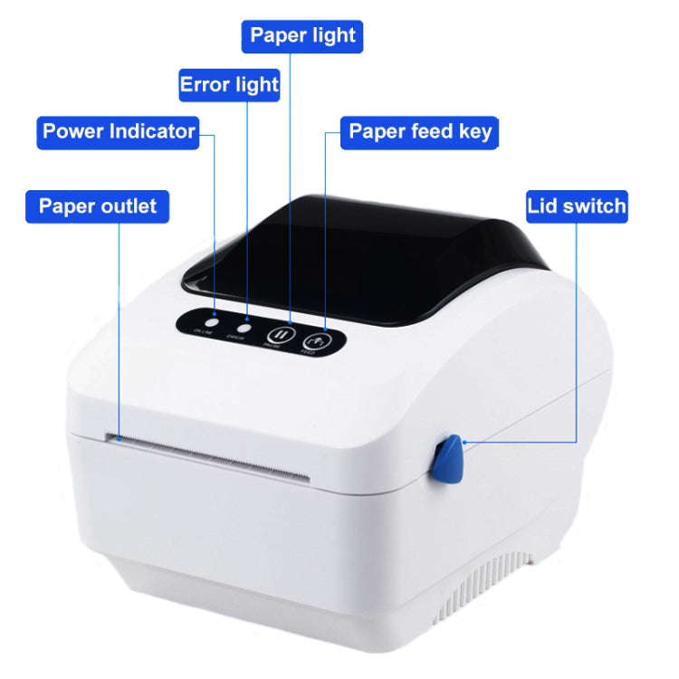 Xprinter XP-320B 80mm Thermal Barcode Supermarket Cashier Label Printer, Spec: USB(EU Plug)