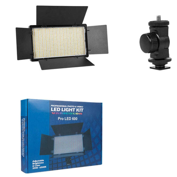 600 LEDs Stepless Adjustable Live Fill Lamp Reversible Photography Soft Light, Spec: 10 inch(EU P...