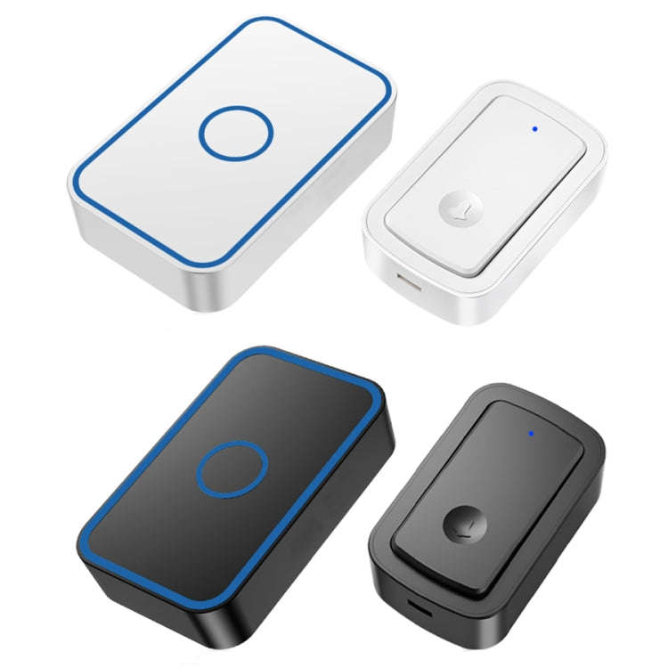 CACAZI A19 1 For 1 Wireless Music Doorbell without Battery, Plug:UK Plug(White)