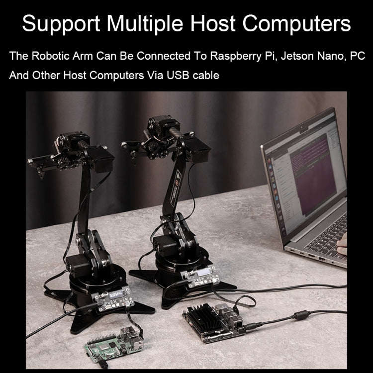 Waveshare High-Torque Serial Bus Servo, Desktop Robotic Arm Kit, Based On ESP32, 5-DOF, Plug:US Plug