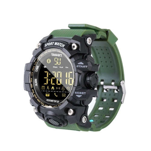 EX16S Sports Smart Watch IP67 Waterproof Outdoor Bluetooth Remote Pedemeter Long Standby (Green)