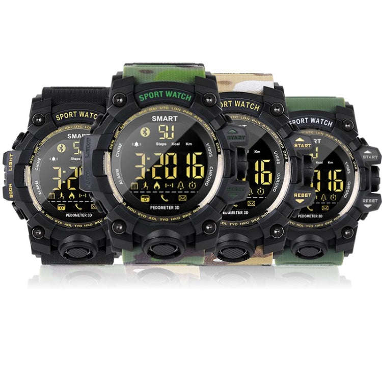 EX16S Sports Smart Watch IP67 Waterproof Outdoor Bluetooth Remote Pedemeter Long Standby (Black)