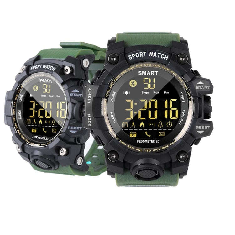 EX16S Sports Smart Watch IP67 Waterproof Outdoor Bluetooth Remote Pedemeter Long Standby (Black)