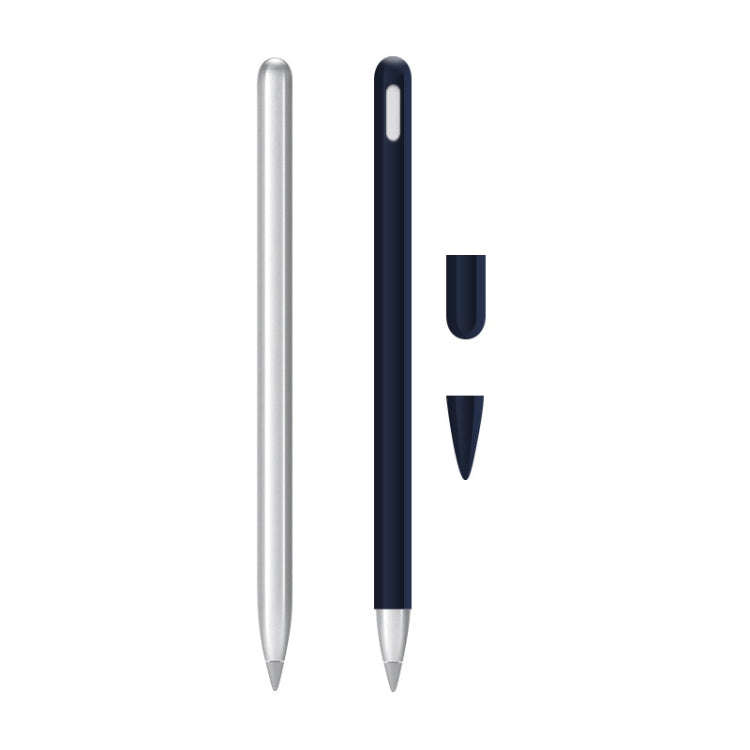 2 Sets 3 In 1 Stylus Silicone Protective Cover + Two-Color Pen Cap Set For Huawei M-Pencil(Midnig...