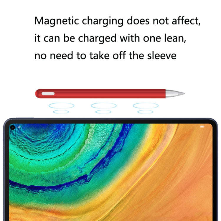 2 Sets 3 In 1 Stylus Silicone Protective Cover + Two-Color Pen Cap Set For Huawei M-Pencil(Orange)