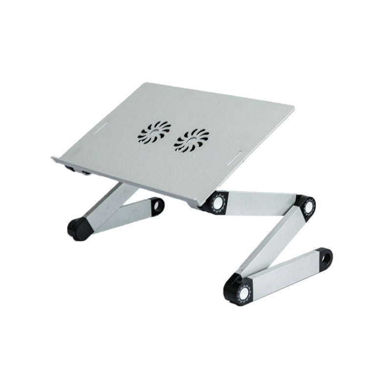 T8 Aluminum Alloy Folding & Lifting Laptop Desk Office Desk Heightening Bracket with Fan & Mouse ...