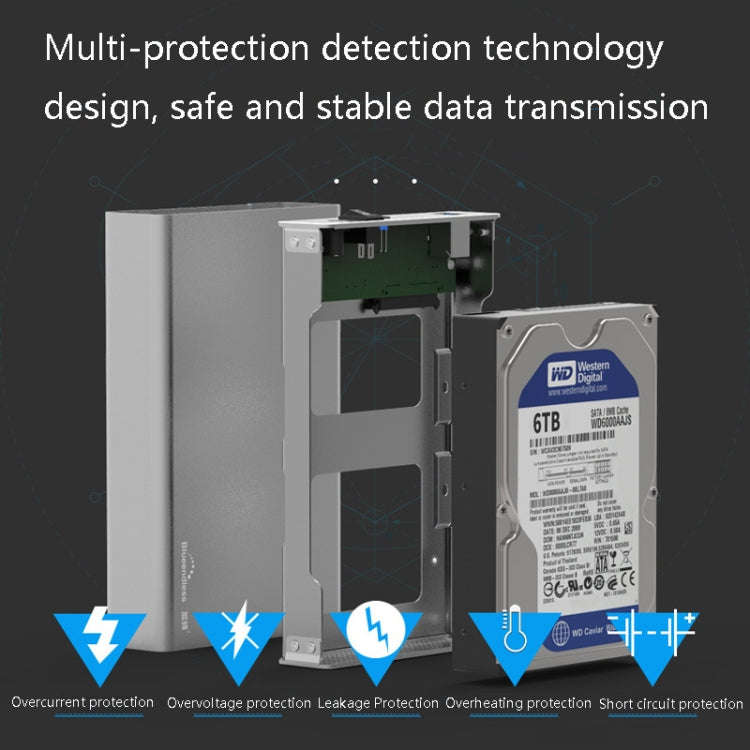Blueendless U35Q 3.5 Inch Full Metal Mobile Hard Disk Box Type-C/Usb3.0 SATA Serial Desktop PC Ex...