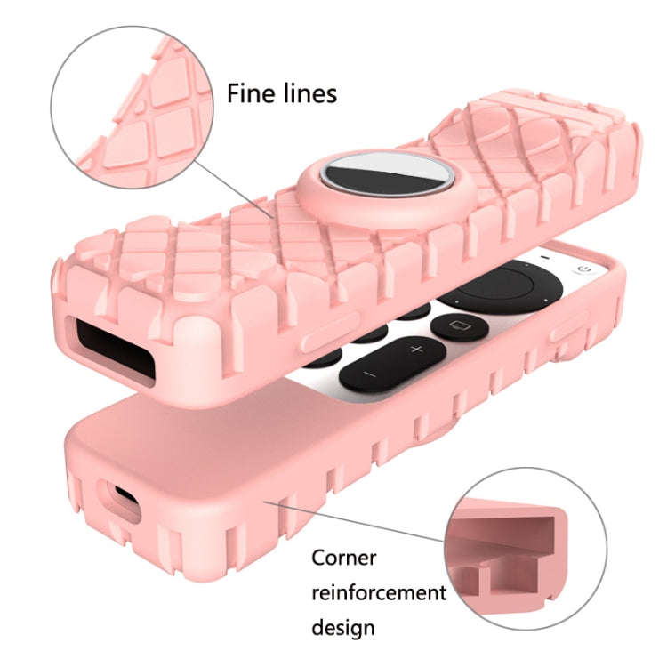 2 PCS Remote Control All-Inclusive Protective Cover, Applicable Model: For Apple TV 4K(Pink)