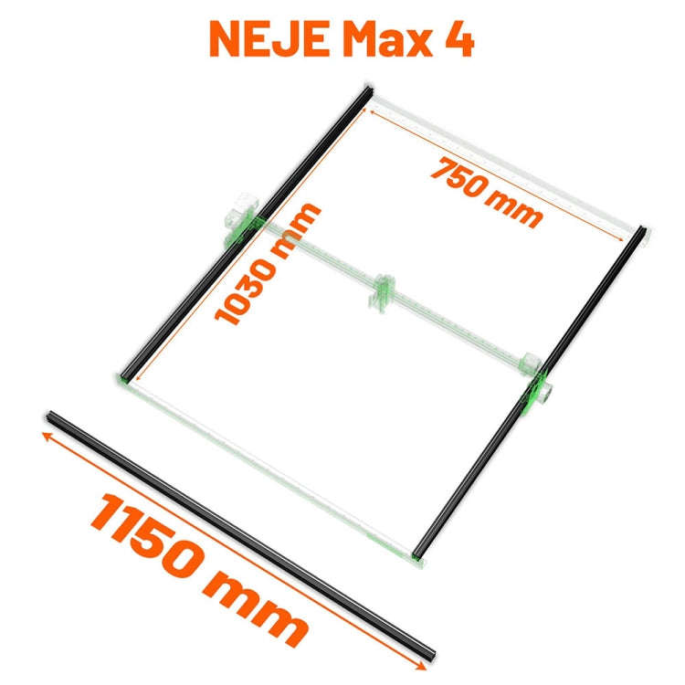 1150mm Y-Axis Extension Kit Aluminum Profile Rail For NEJE MAX 4 / 3 MAX V2 Laser Engraver