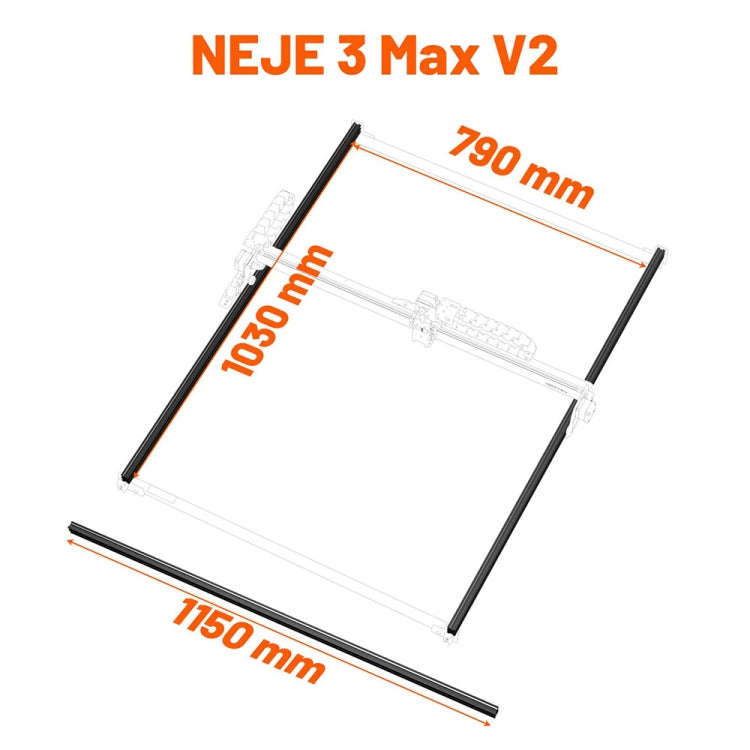 1150mm Y-Axis Extension Kit Aluminum Profile Rail For NEJE MAX 4 / 3 MAX V2 Laser Engraver